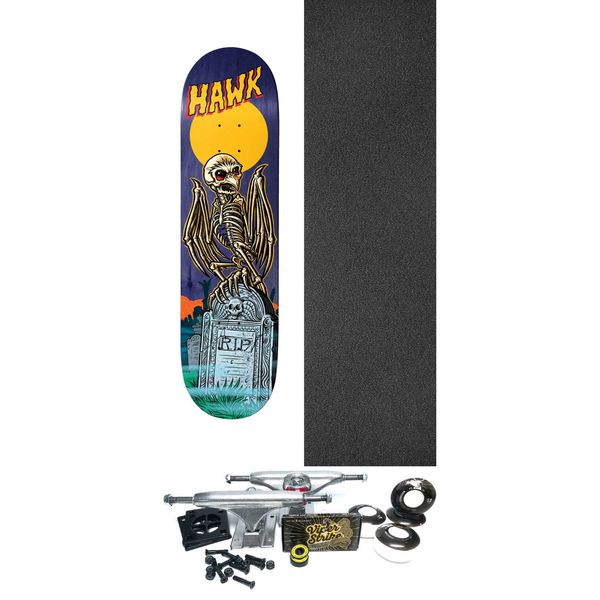 Birdhouse Skateboards Tony Hawk Graveyard Assorted Stains Skateboard Deck - 8" x 31.75" - Complete Skateboard Bundle